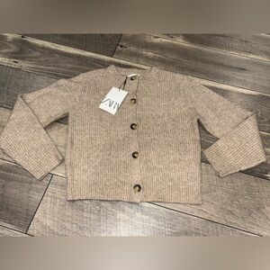 New Zara Knit Button Up Cardigan Sweater Size 8-9